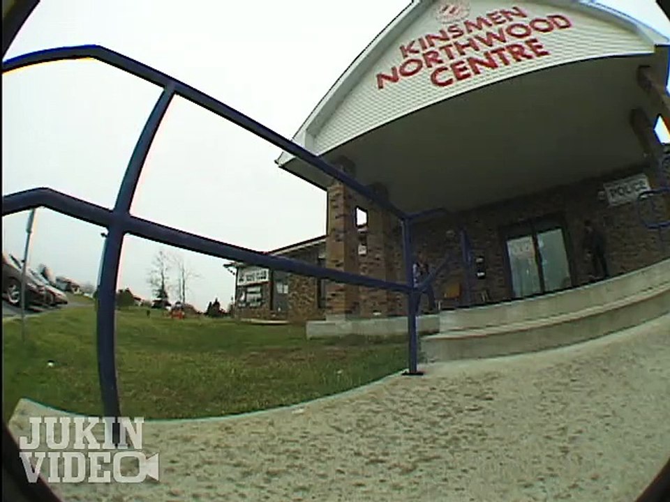 Skateboard Rail Grind to Faceplant