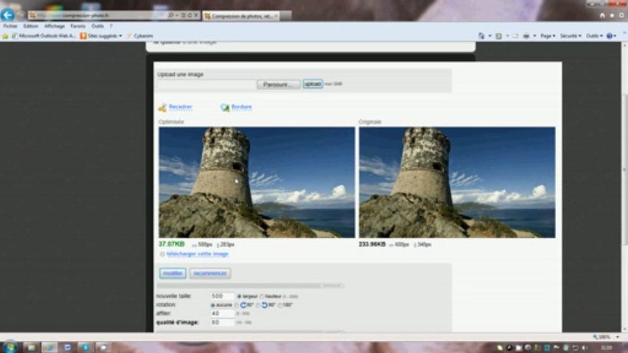 compresser une image  avec internet explorer