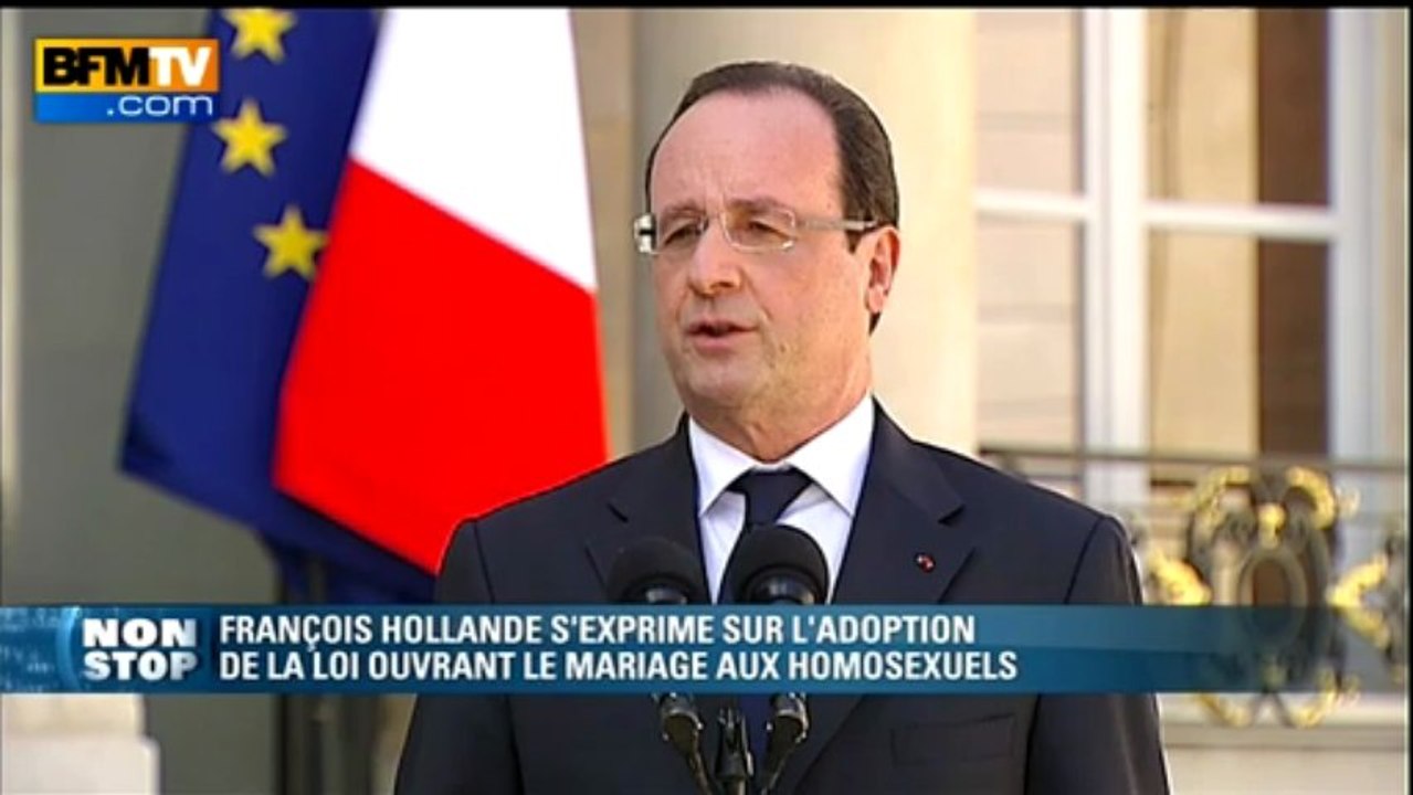 Hollande appelle à "l'apaisement" après l'adoption du mariage homo - 24/04