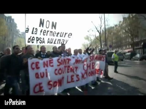 Cernés par les CRS, les PSA d'Aulnay manifestent à Paris