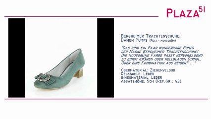Neuvorstellung: Bergheimer Trachtenschuhe, Damen Trachten Pumps Rosi - moosgrün
