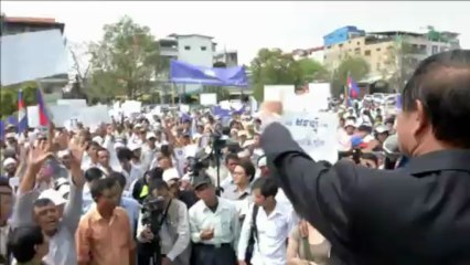 Cambodian opposition rally for leader's return