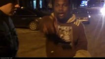 Drunk African and Russian Fight over Taxi