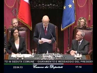Roma - Il Giuramento e il Messaggio di Giorgio Napolitano (22.04.13)