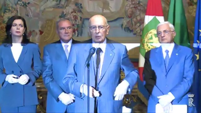 Napolitano - Dichiarazione dopo la comunicazione dell'esito del voto (20.04.13)