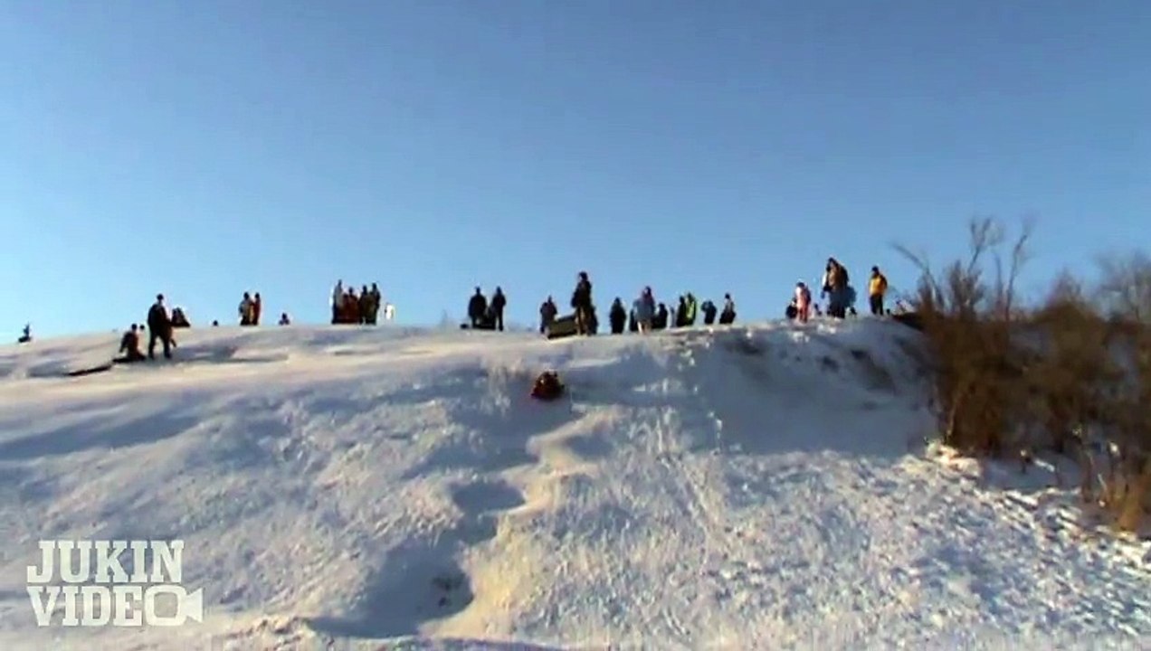 Boy Sleds Into Old Lady