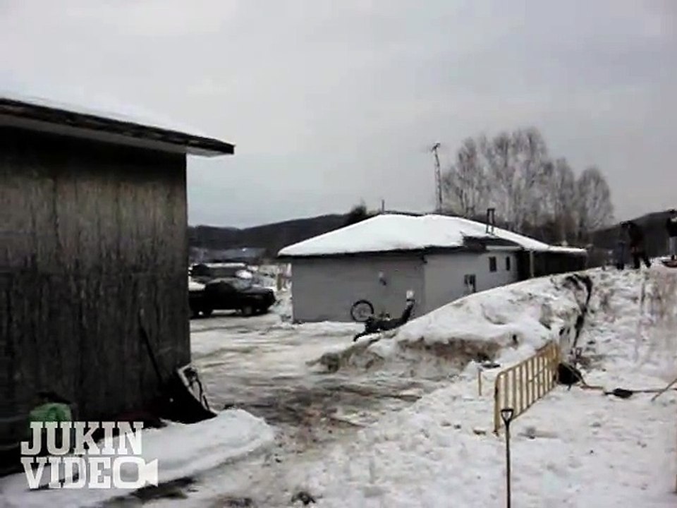 Back Yard Snow Moto Crash Angle