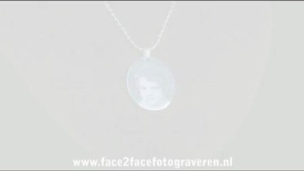 Gegraveerde foto hanger (ellipsvormig)