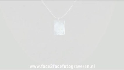 Zilveren foto hanger zwart/wit randje (rechthoek)