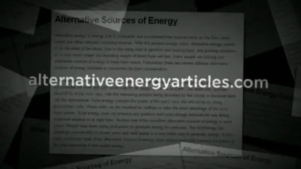 Understanding alternative energies is easy