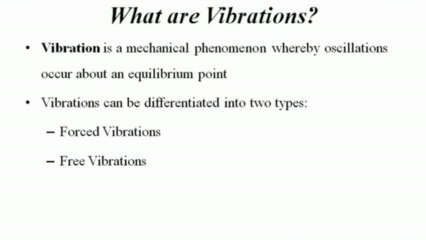 Classification of Vibrations : Engineering Homework Help by Classof1.com