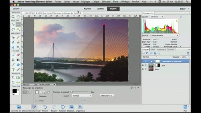 Le jour et la nuit sur une même photo avec Photoshop Elements
