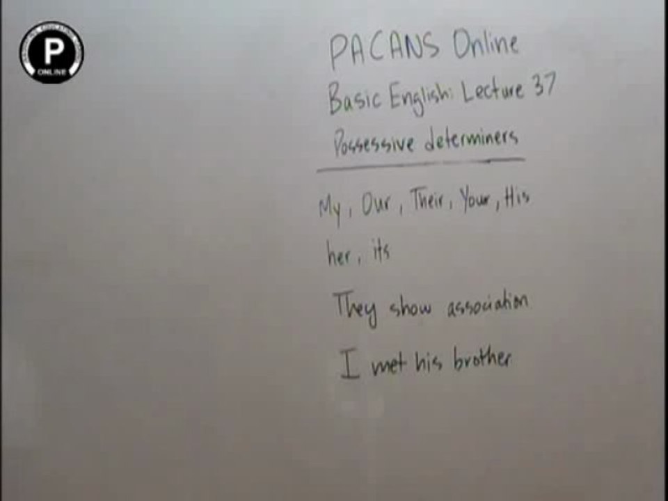 Basic english lec 37 Possessive determiners