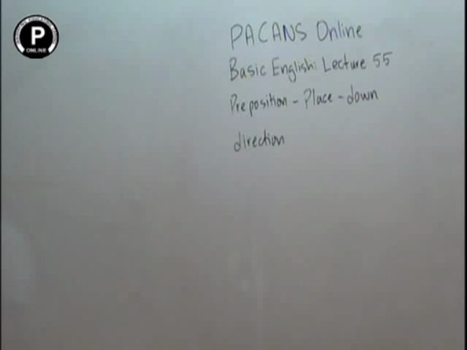 Basic english lec 56 Prepositions place down