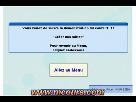 Tutoriel EXCEL 2003: Cours N°11 Créer une série ou une suite