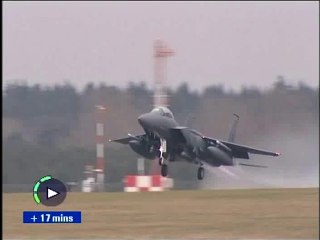 F15E Lakenheath blasts off slo mo