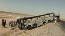 Dozens killed in Afghanistan as bus collides with fuel tanker