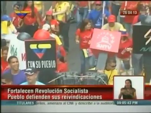 Oficialistas anuncian ruta de la marcha del 1° de mayo en Caracas