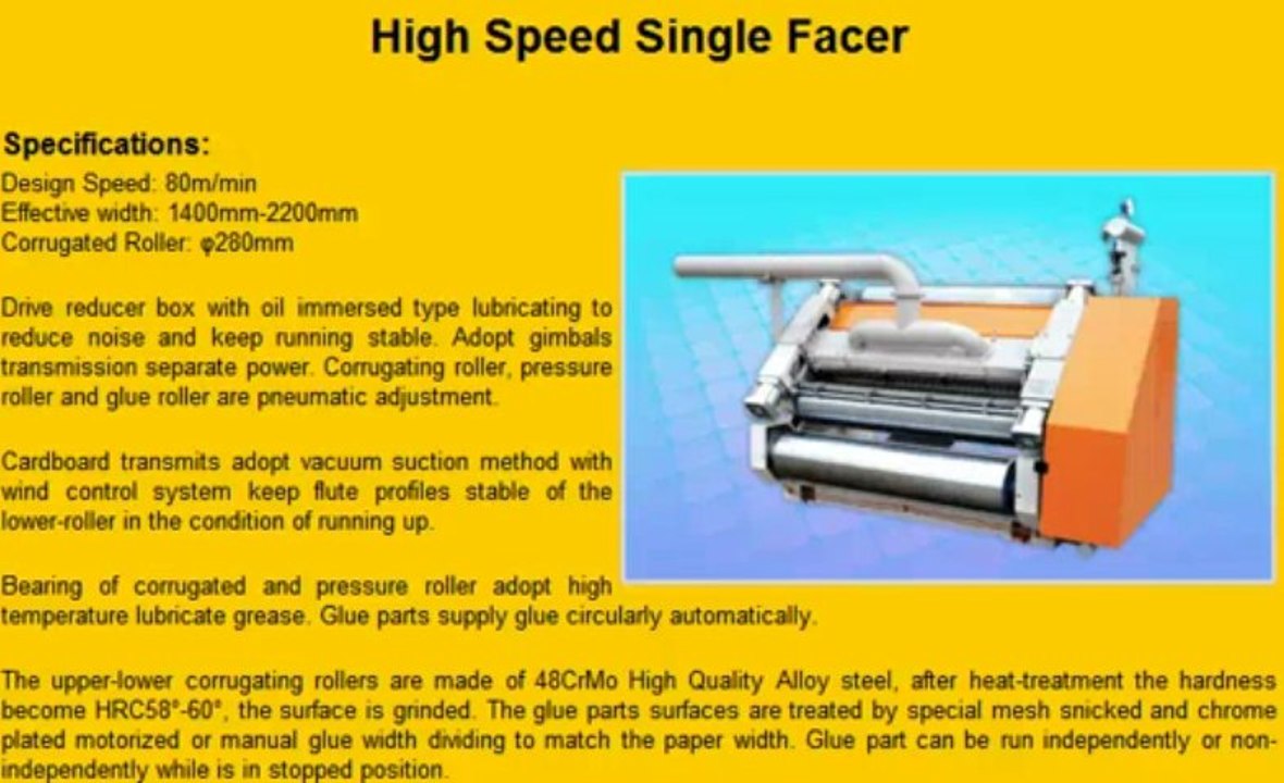 High Speed Single Facer