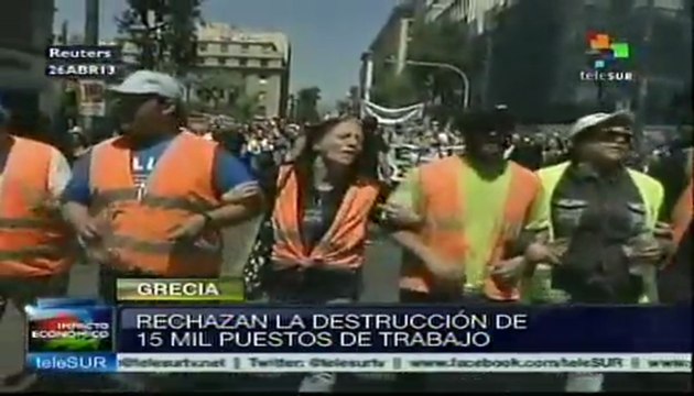 Grecia: marchan para rechazar recorte de puestos de trabajo