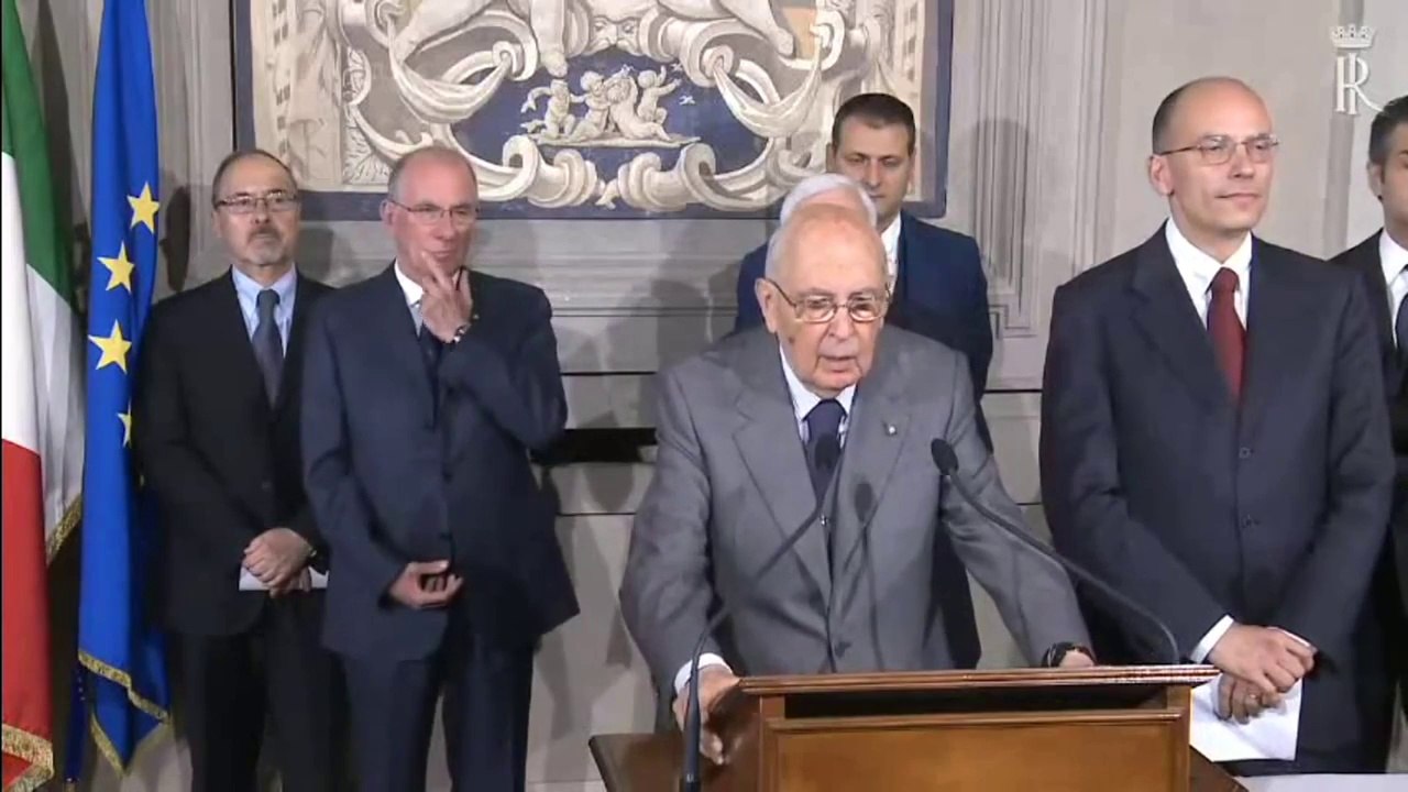 Roma - Governo, Enrico Letta annuncia la lista dei ministri (27.04.13)