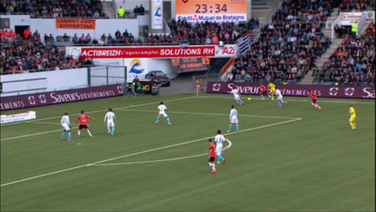 But Mathieu VALBUENA (25ème) - FC Lorient - Olympique de Marseille (0-1) - saison 2012/2013