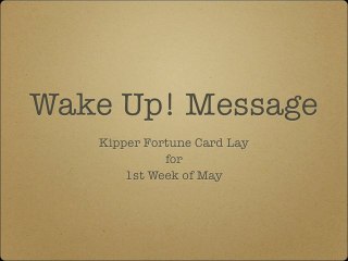 Weekly Kipper Forecast - 1st Week of May 2013