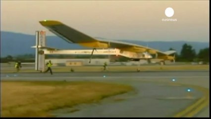 Solar-powered plane starts US trip
