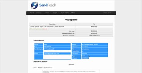 SendReach La procédure d'inscription en français