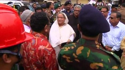 Bangladesh PM visits factory collapse site