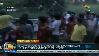 Desplome de puente en Tailandia deja al menos 5 muertos