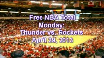 FREE NBA Pick, Thunder vs. Rockets Game 4, Monday, April 29, 2013