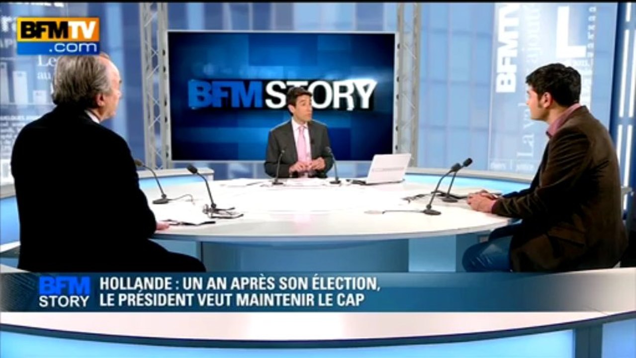 BFM STORY: Hollande, un an après son élection, le président veut maintenir le cap - 29/04