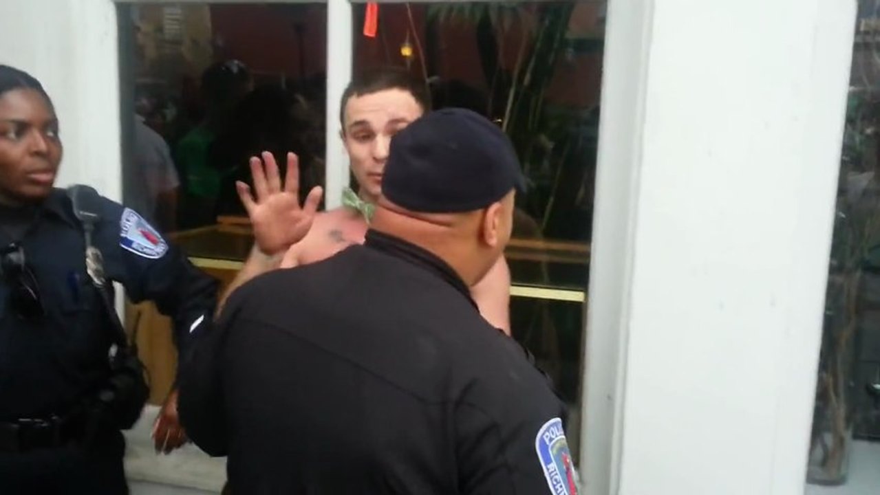 Drunk man vs policeman