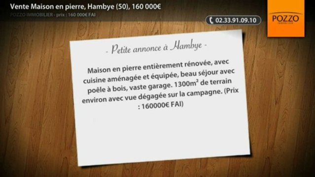 Vente Maison en pierre, Hambye (50), 160 000€