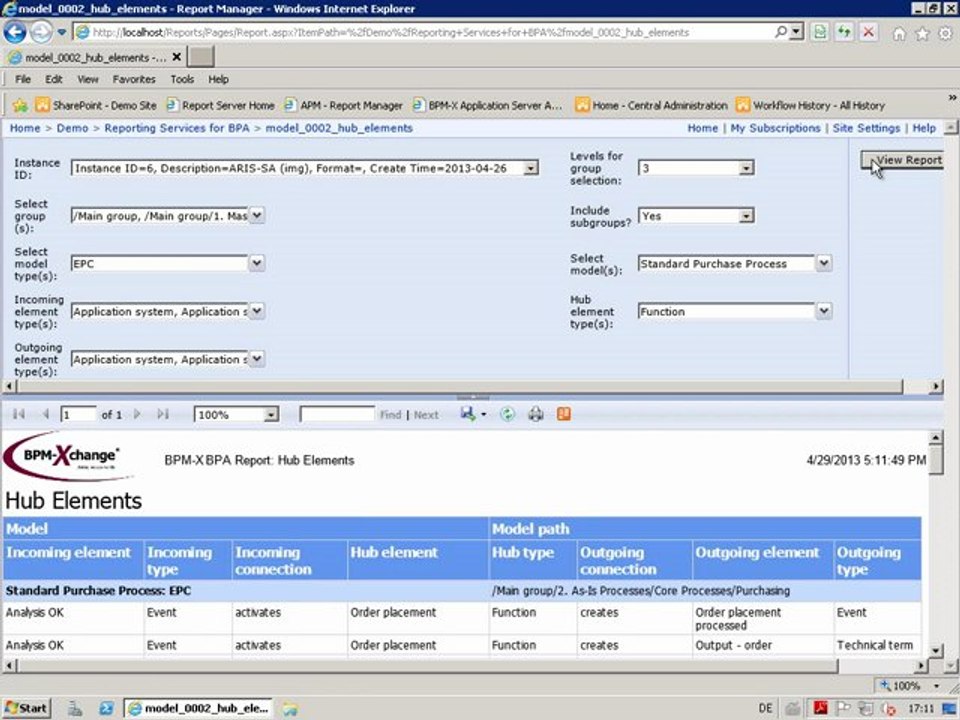 Enterprise Reporting with BPM-X Reporting Services