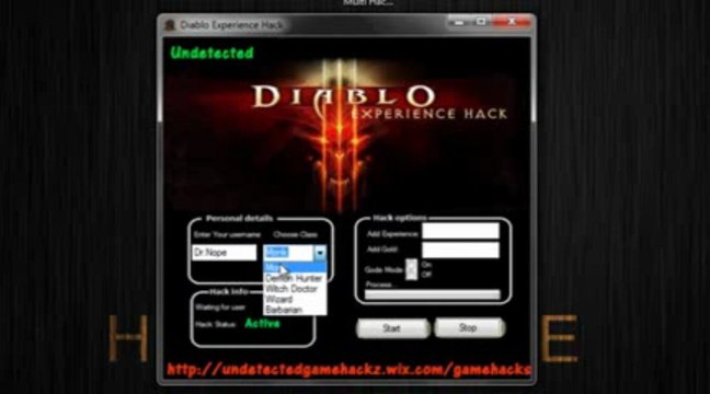 NEW Undetected Diablo 3 Multi Hack [ Gold Hack and Experience Hackand God Mode ] 2013