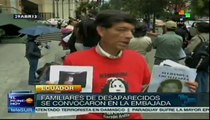Ecuatorianos exigen eficiencia para familiares desaparecidos
