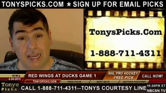 Anaheim Ducks versus Detroit Red Wings Pick Prediction NHL Playoff Game 1 Lines Odds Preview 4-30-2013