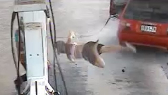 Fuel Heist Fail Sends Girl Flying