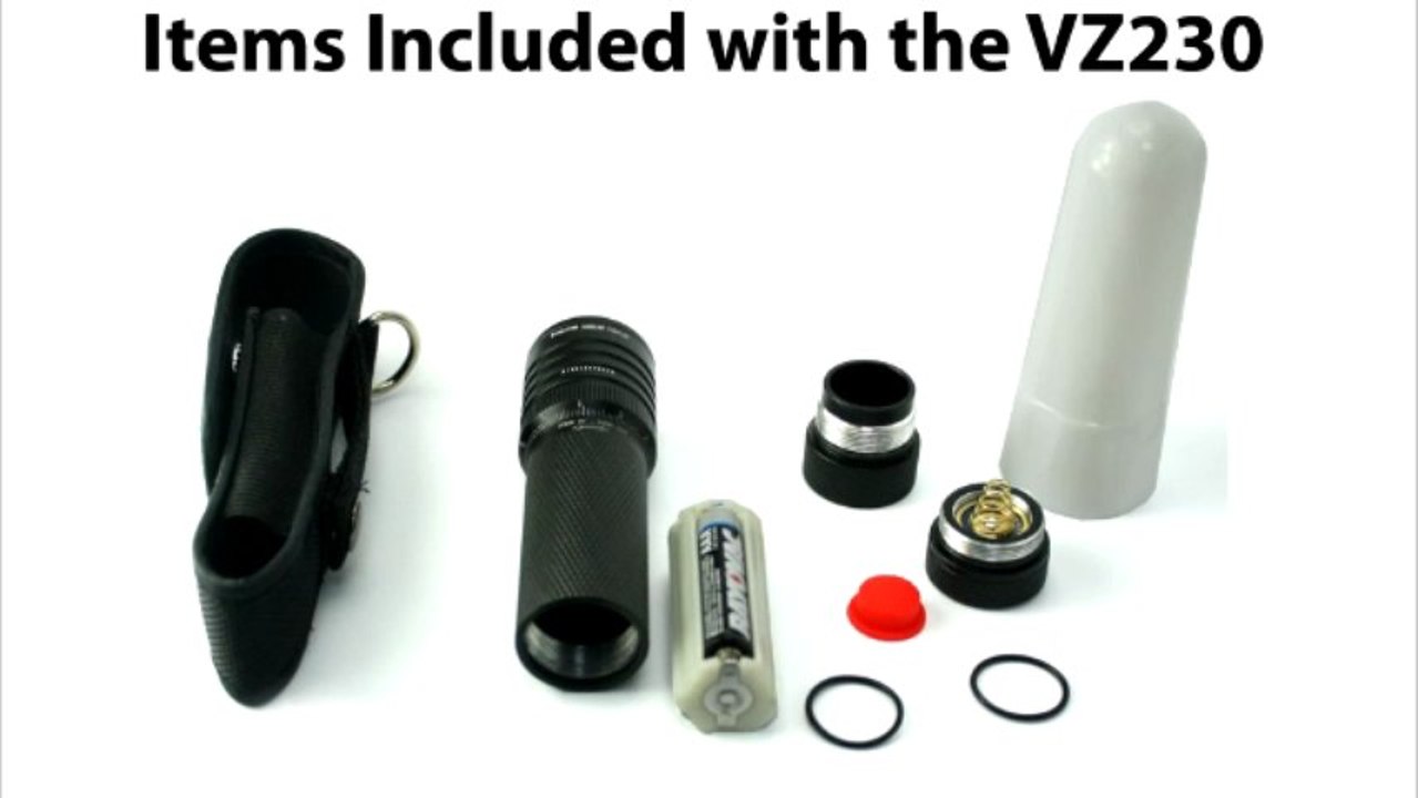 Compact Tactical LED Flashlight With Zoom and Light Diffuser