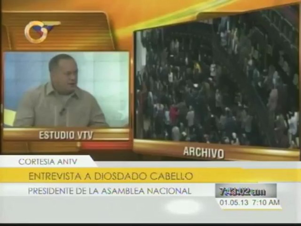Cabello asegura que violencia en la AN fue por "un montaje preparado por Julio Borges e Ismael García"