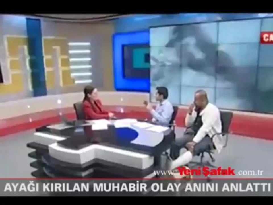 Ayağı kırılan muhabir olay anını anlattı