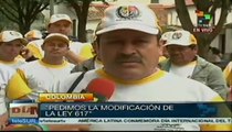 Trabajadores colombianos protesta por modificaciones a Ley