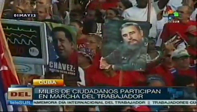 Multitudinaria marcha en Cuba para celebrar 1º de Mayo