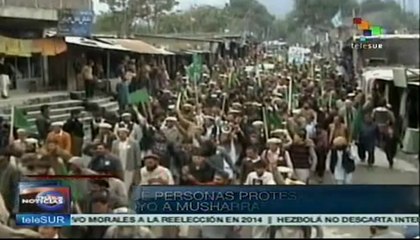Protesta en apoyo al presidente paquistaní Pervez Musharraf