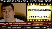 Boston Bruins versus Toronto Maple Leafs Pick Prediction NHL Playoff Game 1 Lines Odds Preview 5-1-2013