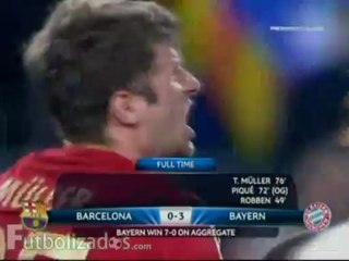 Final del partido y celebración de los jugadores del Bayer Munich