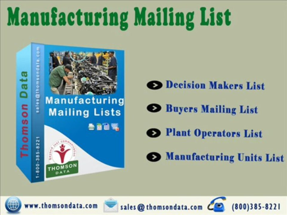 Buy Mailing List, Email List, Sales Leads - Thomson Data LLC | USA
