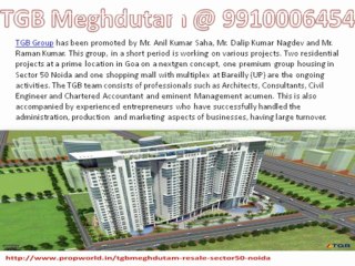 TGB Meghdutam TGB Meghdutam Resale 9910006454 Ready to Move Apartments TGB Meghdutam Sector 50 Noida